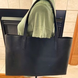 Vince Camuto Vegan Pebbled Leather Tote/Handbag, Black & Gray